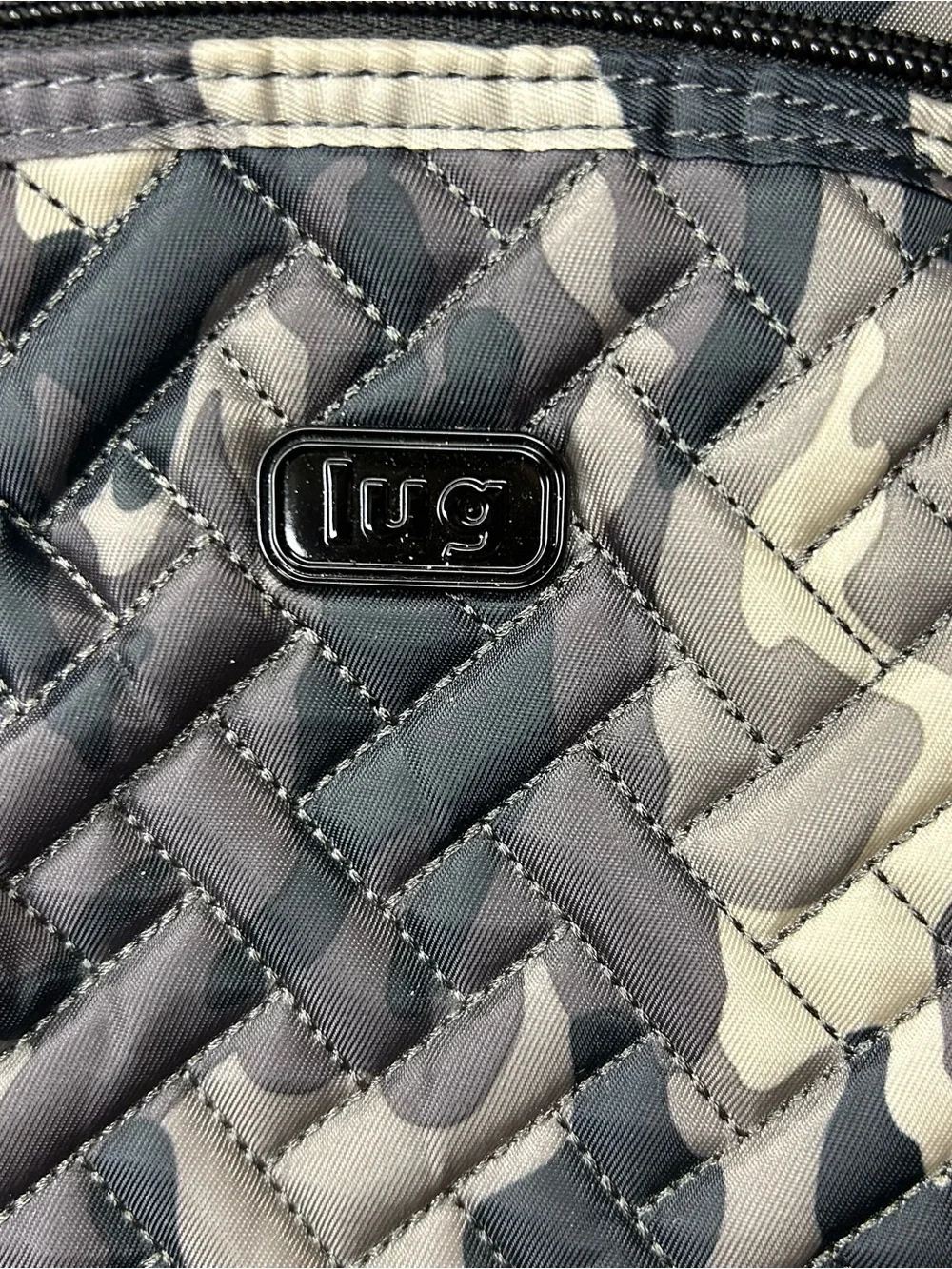 lug Quilted Gray Camo Crossbody Bag